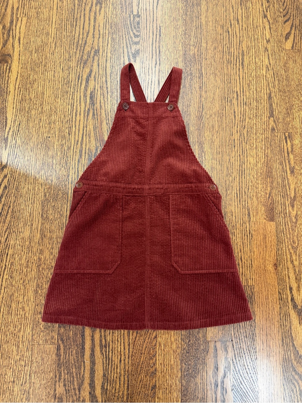 Zara Girls Corduroy Pinafore Dress in Deep Burgundy